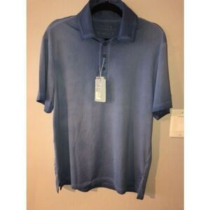 coLLo Golf Polo Shirt-NEW SPF 50+  Blue Fern Pattern Short Sleeve Medium